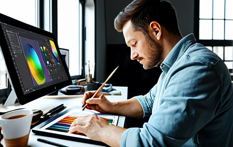 Digital Artist at Work**
"A digital artist, fully clothed in casual and comfortable attire, working on a digital painting on a tablet in a bright, modern studio. The studio has large windows and natural light. Displayed are various digital art tools and reference materials. Perfect anatomy, well-formed hands, proper finger count, natural pose, safe for work, appropriate content, professional, family-friendly."
**